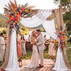 3 Panel Wedding Arch Draping Fabric Set for Wedding Bridal Shower Decor in 5.9"W x 13.4"L (Pack of 3), alternate view 6
