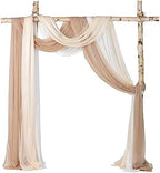 3 Panels Wedding Arch Drapes 30" x 20ft, Chiffon Draping Fabric for Ceremony Arch & Arbor, Sheer Curtains for