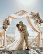 3 Panels Wedding Arch Drapes 30" x 20ft, Chiffon Draping Fabric for Ceremony Arch & Arbor, Sheer Curtains for, alternate view
