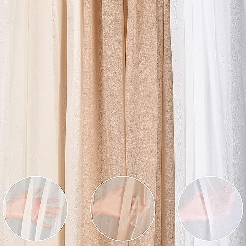 3 Panels Wedding Arch Drapes 30" x 20ft, Chiffon Draping Fabric for Ceremony Arch & Arbor, Sheer Curtains for, alternate view