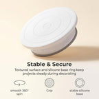 3 Pcs 11 Inch Rotating Cake Turntable, Smooth 360° Revolving Cake Stand in White, alternate view 5
