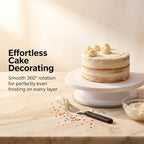 3 Pcs 11 Inch Rotating Cake Turntable, Smooth 360° Revolving Cake Stand in White, alternate view 6