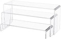 3 Pcs 12" Large Acrylic Risers 5mm thickness Rectangular Display Shelf for Cupcake Stand, Tiered Display Stand