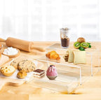 3 Pcs 12" Large Acrylic Risers 5mm thickness Rectangular Display Shelf for Cupcake Stand, Tiered Display Stand, alternate