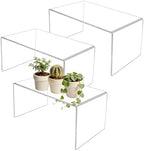 3 Pcs 13 Inch Large Acrylic Risers Display Stands 5 mm Thick Clear Jewelry Collectibles Holder Acrylic Shelf