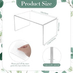 3 Pcs 13 Inch Large Acrylic Risers Display Stands 5 mm Thick Clear Jewelry Collectibles Holder Acrylic Shelf, alternate view