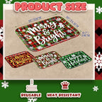 3 Pcs 13 x 10 Inch Christmas Serving Trays Red and Green Plaid Plastic Xmas Serving Platters Dishes Reusable, alternate view