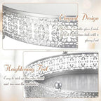 3 Pcs 16'' 14'' 12'' Metal Silver Cake Stand, Retro Style in Silver, alternate view 4