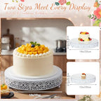 3 Pcs 16'' 14'' 12'' Metal White Cake Stand, Elegant Style in White, alternate view 3