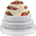 3 Pcs 16'' 14'' 12'' Metal White Cake Stand, Retro Style in White