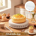 3 Pcs 16'' 14'' 12'' Metal White Cake Stand, Retro Style in White, alternate view 4