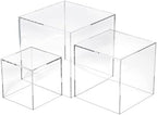 3 Pcs 3" 4" 5" Acrylic Boxes for Display, Display Stand Shelf