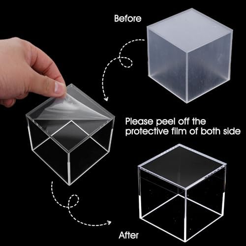 3 Pcs 3" 4" 5" Acrylic Boxes for Display, Display Stand Shelf, alternate view 3