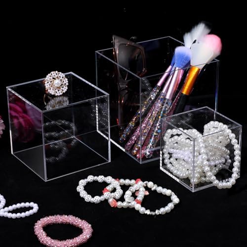 3 Pcs 3" 4" 5" Acrylic Boxes for Display, Display Stand Shelf, alternate view 4