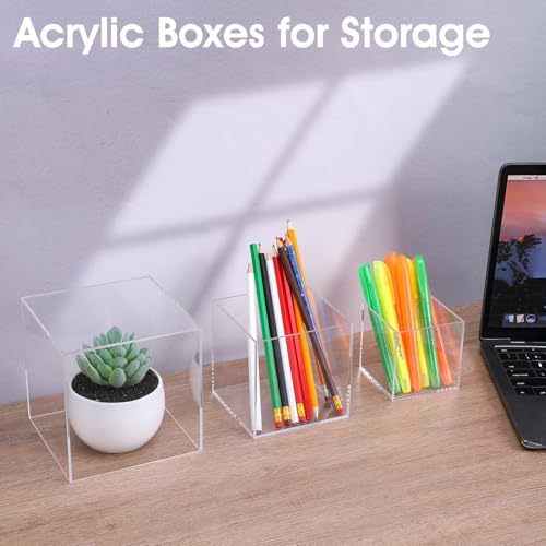 3 Pcs 3" 4" 5" Acrylic Boxes for Display, Display Stand Shelf, alternate view 6