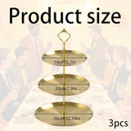 3 Pcs 3 Tier Stainless Steel Cupcake Stand, Gold Tiered Dessert Stand for Wedding, Birthday Party, Baby Shower, alternate