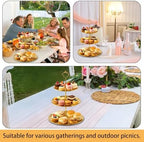 3 Pcs 3 Tier Stainless Steel Cupcake Stand, Gold Tiered Dessert Stand for Wedding, Birthday Party, Baby Shower, alternate