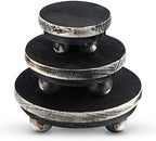 3 Pcs 5/4/3 Inch Mini Wooden Risers for Decor, Black in 5/4/3 Inch in Black