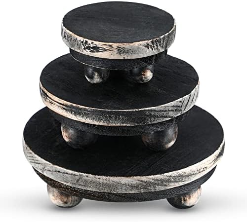 3 Pcs 5/4/3 Inch Mini Wooden Risers for Decor, Black in 5/4/3 Inch in Black