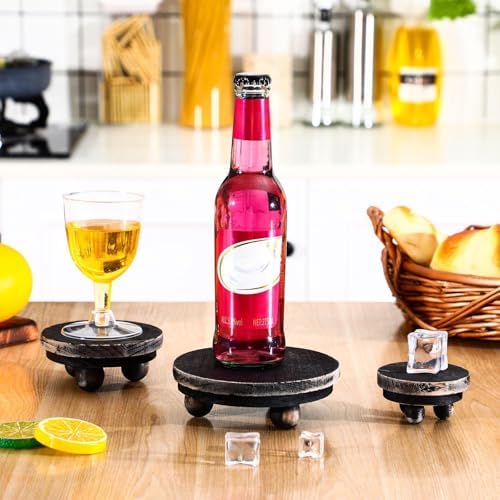 3 Pcs 5/4/3 Inch Mini Wooden Risers for Decor, Black in 5/4/3 Inch in Black, alternate view 5