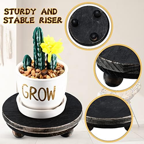 3 Pcs 5/4/3 Inch Mini Wooden Risers for Decor, Black in 5/4/3 Inch in Black, alternate view 6