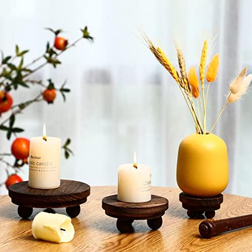 3 Pcs 5/4/3 Inch Mini Wooden Risers for Decor, Brown in 5/4/3 Inch in Brown, alternate view 4