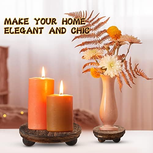 3 Pcs 5/4/3 Inch Mini Wooden Risers for Decor, Brown in 5/4/3 Inch in Brown, alternate view 7