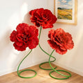 3 Pcs 5 ft Large Peony Giant Artificial Peony Back to School Decor in Red