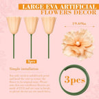 3 PCS 5ft Giant Artificial Flower, Back to School Decor in Yellow, alternate view 2