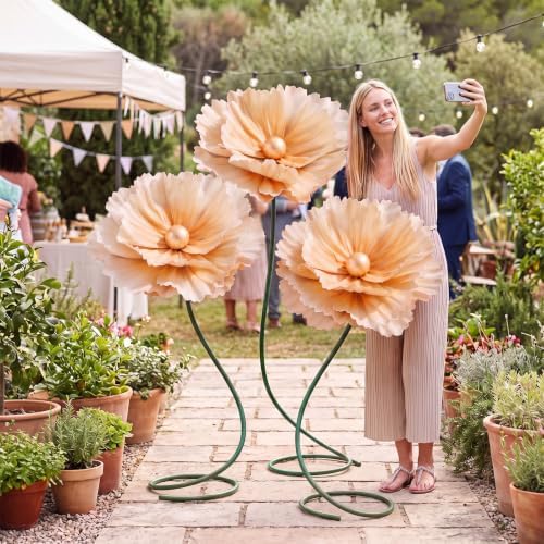 3 PCS 5ft Giant Artificial Flower, Back to School Decor in Yellow, alternate view 7