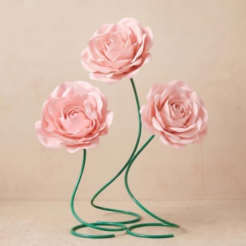 3 Pcs 5ft Large Rose Flowers Giant Artificial Light Pink Rose in Lightpink