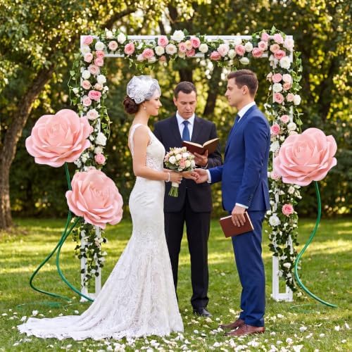 3 Pcs 5ft Large Rose Flowers Giant Artificial Light Pink Rose in Lightpink, alternate view 5