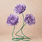 3 Pcs 5ft Large Rose Flowers Giant Artificial Purple Rose in Purple