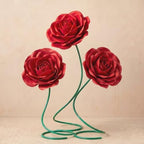 3 Pcs 5ft Large Rose Flowers Giant Artificial Red Rose in Red