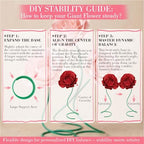 3 Pcs 5ft Large Rose Flowers Giant Artificial Red Rose in Red, alternate view 7