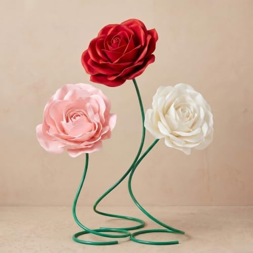 3 Pcs 5ft Large Rose Flowers Multicolor Giant Artificial Rose in Pink, red, white