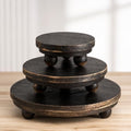 3 Pcs 8/6/4 Inch Mini Wooden Risers for Decor, Black in 5/4/3 Inch in Black
