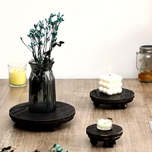 3 Pcs 8/6/4 Inch Mini Wooden Risers for Decor, Black in 5/4/3 Inch in Black, alternate view 3