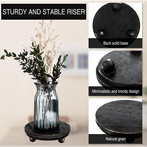 3 Pcs 8/6/4 Inch Mini Wooden Risers for Decor, Black in 5/4/3 Inch in Black, alternate view 4