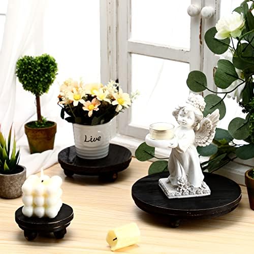 3 Pcs 8/6/4 Inch Mini Wooden Risers for Decor, Black in 5/4/3 Inch in Black, alternate view 6