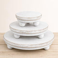 3 Pcs 8/6/4 Inch Mini Wooden Risers for Decor, Washed White in 5/4/3 Inch in Washed White