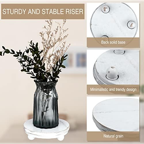 3 Pcs 8/6/4 Inch Mini Wooden Risers for Decor, Washed White in 5/4/3 Inch in Washed White, alternate view 4