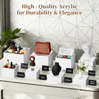 3 PCS 8" 7" 6" White Buffet Risers with Mini Sign and Makers, Large Food Risers for Buffet Table, Display Shelf, alternate