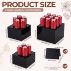 3 Pcs Acrylic Buffet Risers with Price Signs and Markers, Black in Black, alternate view 2