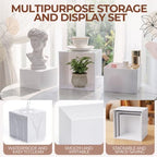 3 Pcs Acrylic Buffet Risers with Price Signs and Markers, White in White, alternate view 4