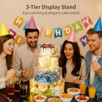 3 PCS Acrylic Cake Stand, 8/10/12 Inch Clear Cake Stand Fillable Cake Riser Round 3 Tier Case Box for Birthday, alternate