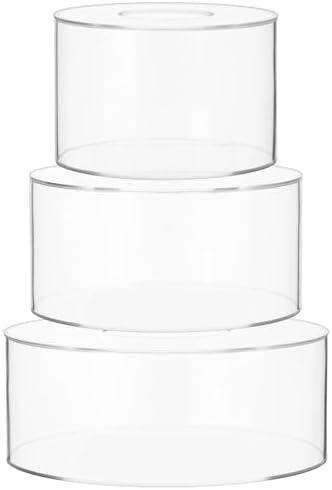 3 PCS Acrylic Cake Stand, 8/10/12 Inch Clear Cake Stand Fillable Cake Riser Round 3 Tier Case Box for Birthday, alternate