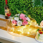 3 Pcs Acrylic Cake Stand with LED Lights 10'', 12'', 14'' Clear Fillable Cake Riser Round 3 Tier Case Box for, alternate view