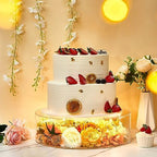 3 Pcs Acrylic Cake Stand with LED Lights 12‘’, 14‘’, 16‘’ Clear Fillable Cake Riser Round 3 Tier Case Box for, alternate view