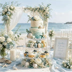 3 Pcs Acrylic Cake Stand with LED Lights 6'', 8'', 10'' Clear Fillable Cake Riser Round 3 Tier Case Box for, alternate view 2